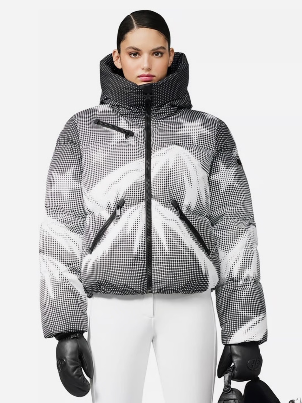 Goldbergh Pammy Ski Puffer Jacket Black White size 8